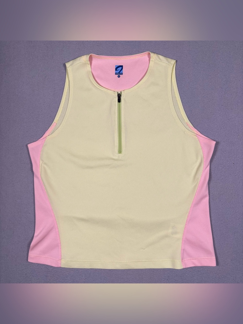 Title Nine Cycling Jersey Tank Top Women’s Medium Yellow Rear Cargo Pockets